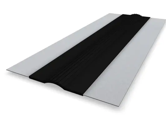 PREFA dilatacija za ležeči žleb, aluminij, črna, 6.000 x 375 mm, visokokakovostna tesnilna rešitev za montažo žlebov.