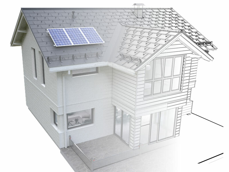 Model hiše, prikazan s 3D in BIM podatki ter teksturo
