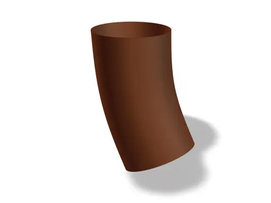 PREFA cevno koleno 40°, na voljo v velikostih Ø 60, 80, 100 in 120 mm, zagotavlja mehke spremembe smeri v sistemih za odvodnjavanje strehe in fasadnih sistemih.