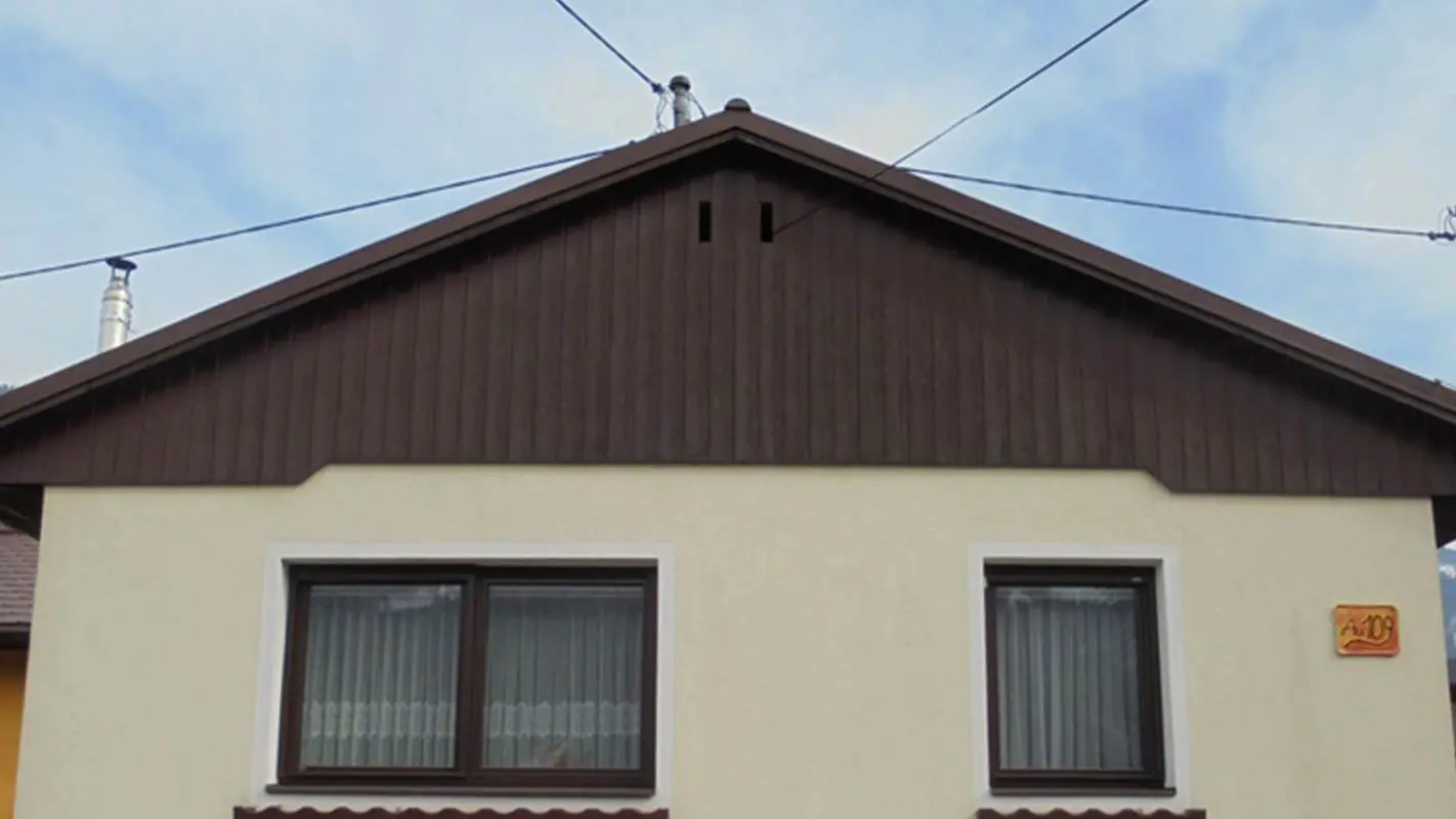 Pred obnovo zatrepa z elementi PREFA Siding, rumena ometana fasada in preperel les