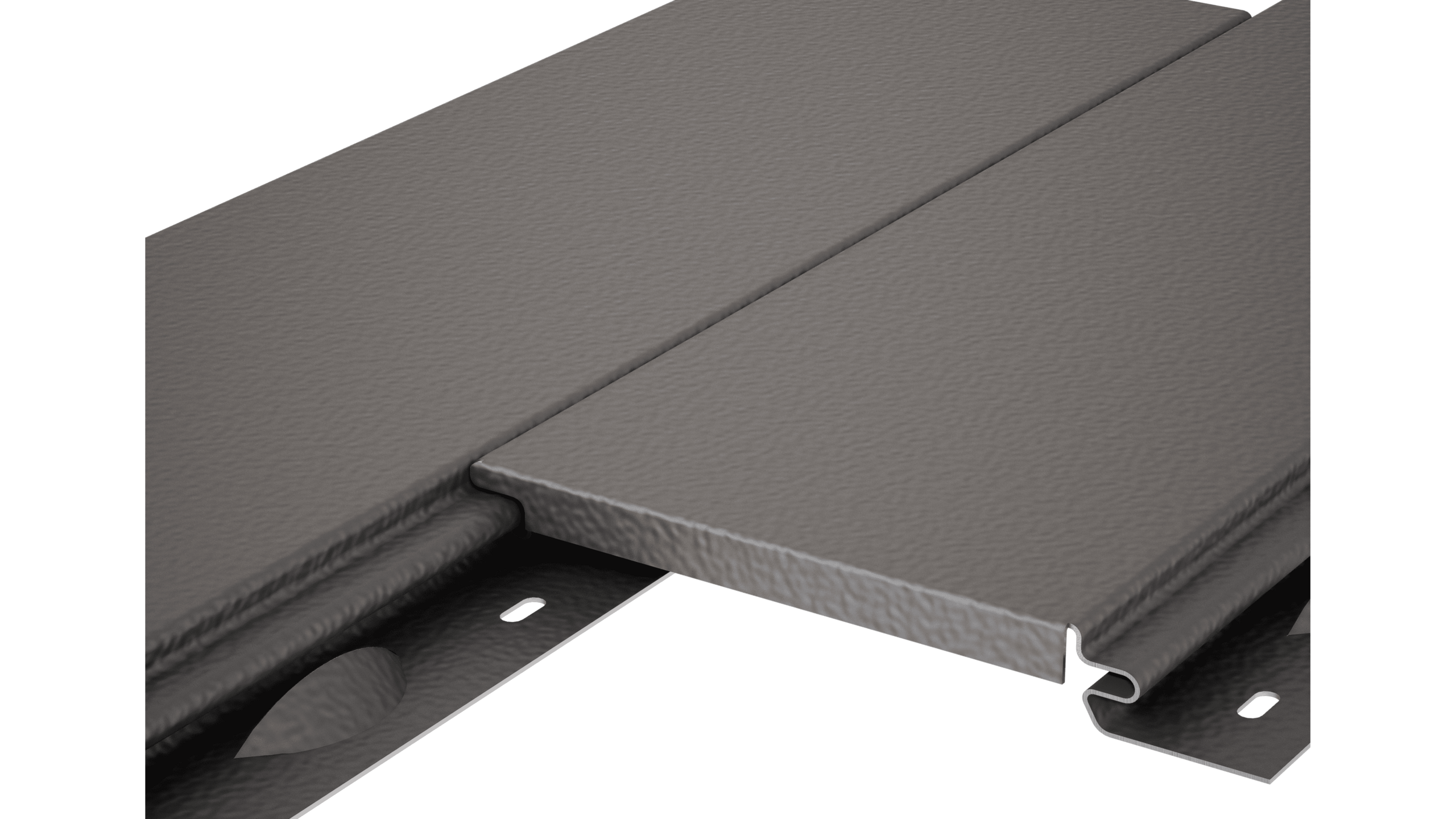 PREFA Siding ohne Schattenfuge mit Stucco-Oberfläche als strukturiertes Aluminium-Fassadenpaneel in Grau
