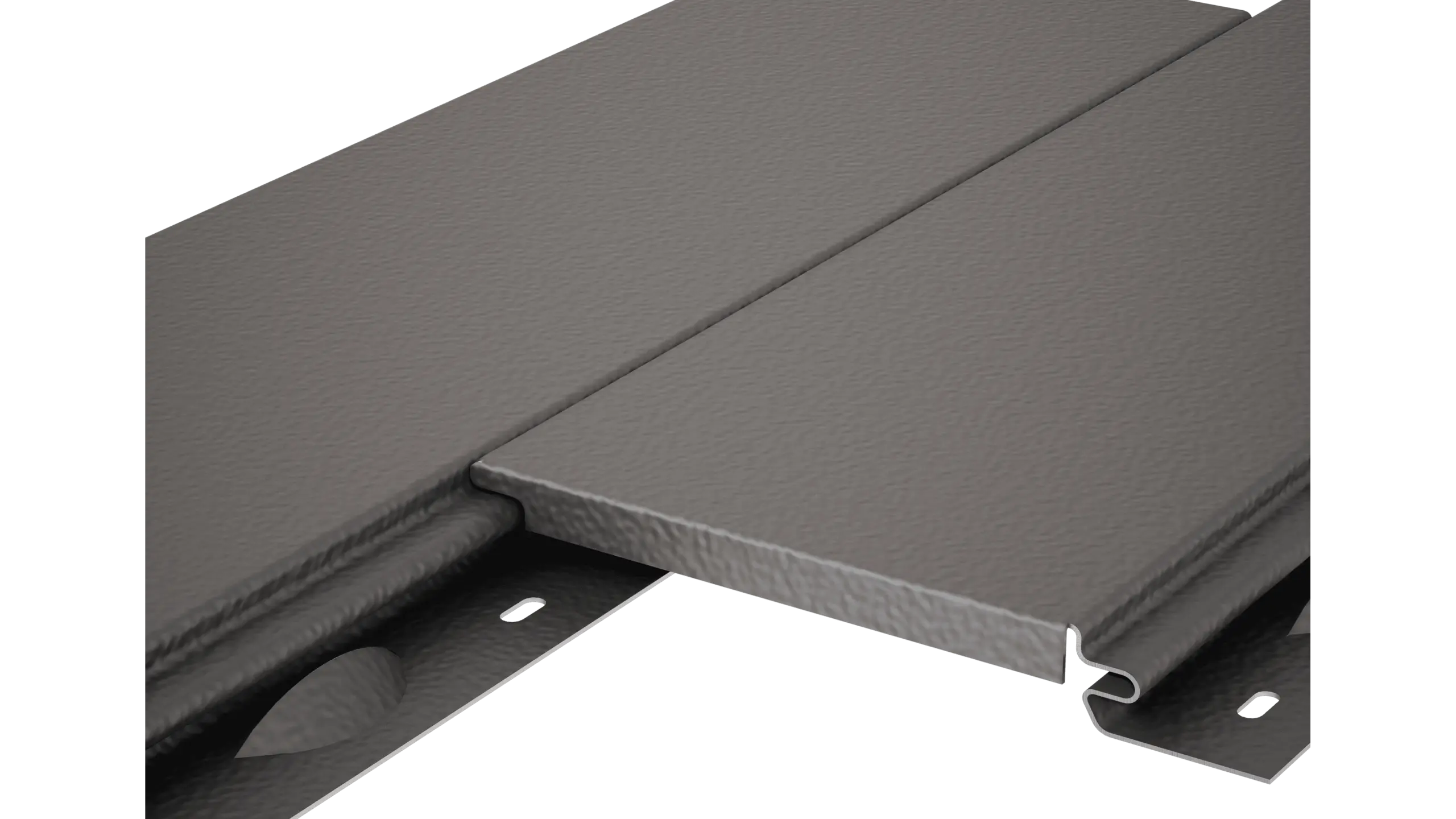 PREFA Siding ohne Schattenfuge mit Stucco-Oberfläche als strukturiertes Aluminium-Fassadenpaneel in Grau