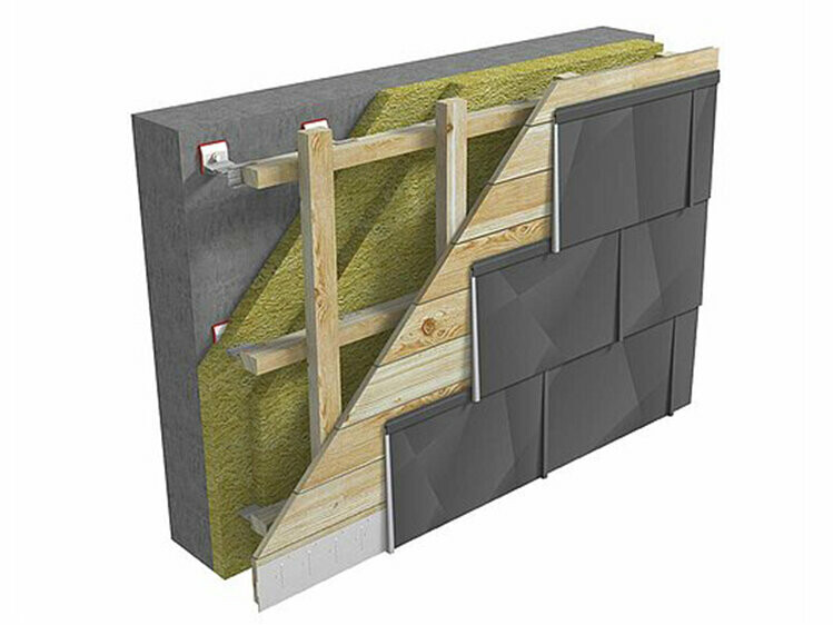 Polaganje fasadnih panelov FX.12 na polni opaž