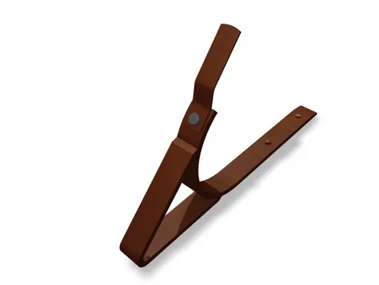 PREFA kljuka za ležeči žleb iz aluminija, anodik rjava, 28 x 7 mm, trajna rešitev za pritrditev žlebov.