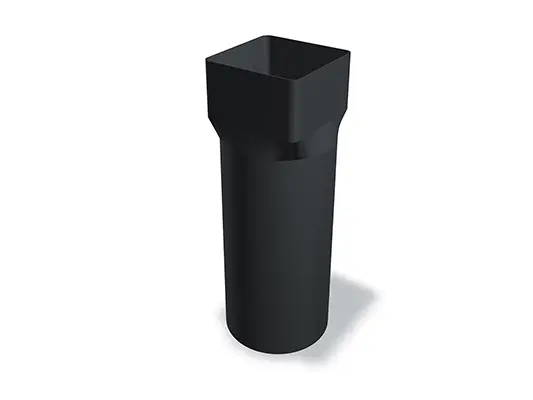 PREFA povezovalec pravokotnih cevi 100, ki je na voljo v velikostih 100 Ø 98 mm in 100 Ø 115 mm, omogoča varno povezovanje pravokotnih cevi v sistemih za odvodnjavanje strešnih površin. Ta spojka zagotavlja stabilno in trajno tesnjenje.