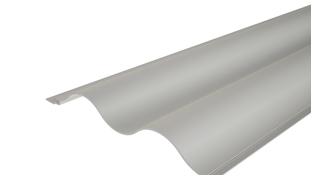 PREFA ekstrudirano stiskani profil, valoviti profil 22/100 z valovito površino, za oblikovanje fasad ali oblogo balkonov.